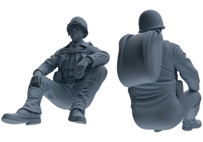 MRY-SFW SSTR075 Miniatures Soldier Model Kit Saving Ryan in Normandy WWII U.S. Army Six-Person Resting Group