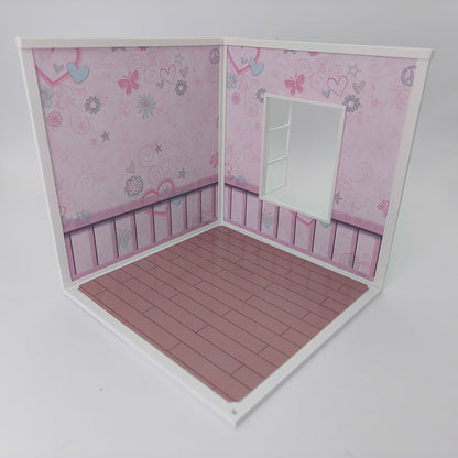 LYTP122004 1/12 Universal Wall & Floor Combination 3D Printing DIY Miniature Scene Dollhouse Creative Pendant Desktop Scene OB Baby 12-Inch Baby House Assembly Versatile Wall BJD Spring Kitchen Or Sweet Kitchen