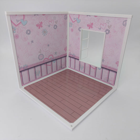 LYTP122004 1/12 Universal Wall & Floor Combination 3D Printing DIY Miniature Scene Dollhouse Creative Pendant Desktop Scene OB Baby 12-Inch Baby House Assembly Versatile Wall BJD Spring Kitchen Or Sweet Kitchen