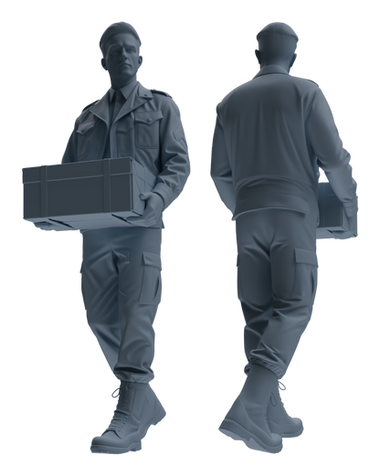 MRY-SFW LYGR614 Historical WWII U.S. Army Six-Person Construction Site Carrying Group