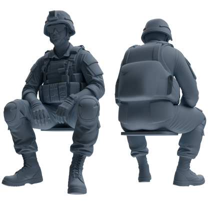 MRY-SFW SSTR035 Miniatures Soldier Model Kit 1993 Mogadishu Black Hawk Helicopter Soldier Resting Six-Person Group