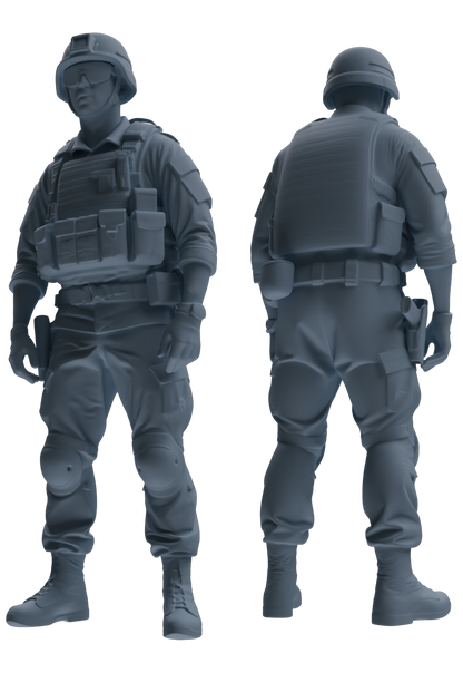 MRY-SFW SSTR038 Miniatures Soldier Model Kit 1993 Mogadishu Black Hawk Helicopter Soldier Standing at Attention Six-Person Group 2