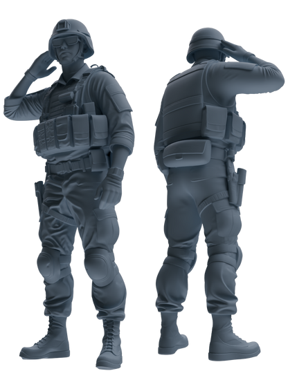 MRY-SFW SSTR029 Miniatures Soldier Model Kit 1993 Mogadishu Black Hawk Helicopter Soldier Saluting Six-Person Group