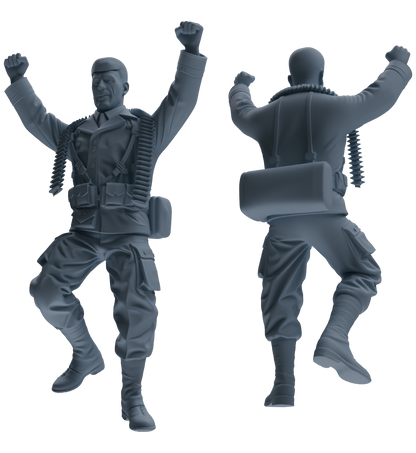 MRY-SFW SSTR073 Miniatures Soldier Model Kit Saving Ryan in Normandy WWII U.S. Army Four-Person Celebrating Group