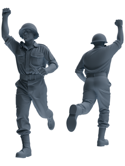 MRY-SFW SSTR044 Miniatures Soldier Model Kit Fury Sherman Tank WWII Tank Crew Advancing Six-Person Group
