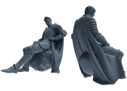 MRY-SFW SSTR081 Miniatures Soldier Model Kit Medieval Knight Without Helmet Four-Person Rest Group