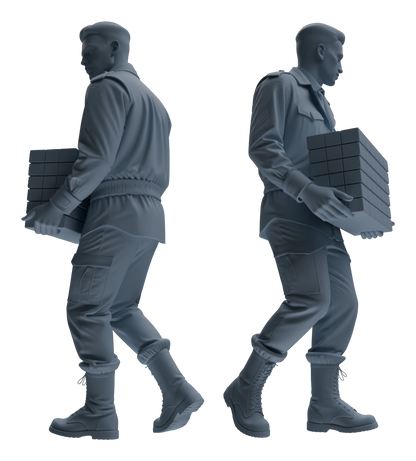 MRY-SFW LYGR614 Historical WWII U.S. Army Six-Person Construction Site Carrying Group