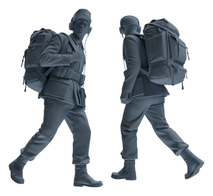MRY-SFW LYGR653 WWII Mine Soldier Seven-Person Carrying Group
