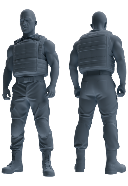 MRY-SFW SSTR038 Miniatures Soldier Model Kit 1993 Mogadishu Black Hawk Helicopter Soldier Standing at Attention Six-Person Group 2