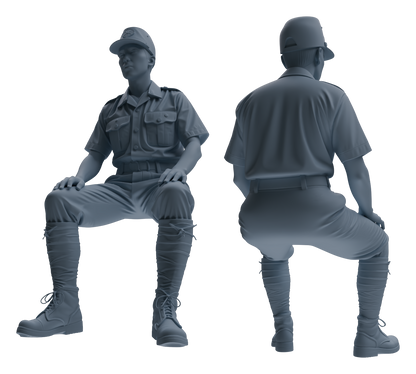 MRY-SFW LYGR615 WWII U.S. Army Six-Person Construction Site Negotiation