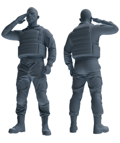 MRY-SFW SSTR029 Miniatures Soldier Model Kit 1993 Mogadishu Black Hawk Helicopter Soldier Saluting Six-Person Group