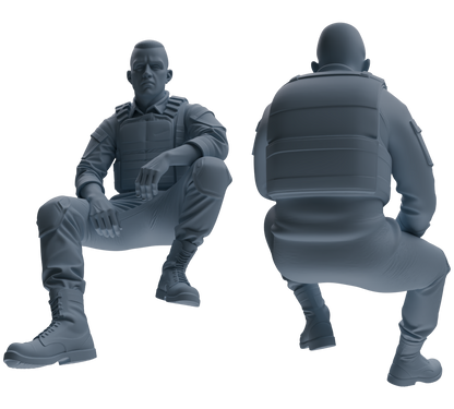 MRY-SFW SSTR035 Miniatures Soldier Model Kit 1993 Mogadishu Black Hawk Helicopter Soldier Resting Six-Person Group