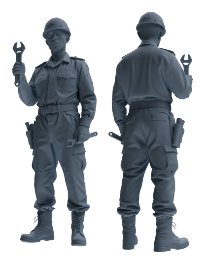 MRY-SFW LYGR611 Historical WWII Japanese Army Six-Person Construction Site Work Group