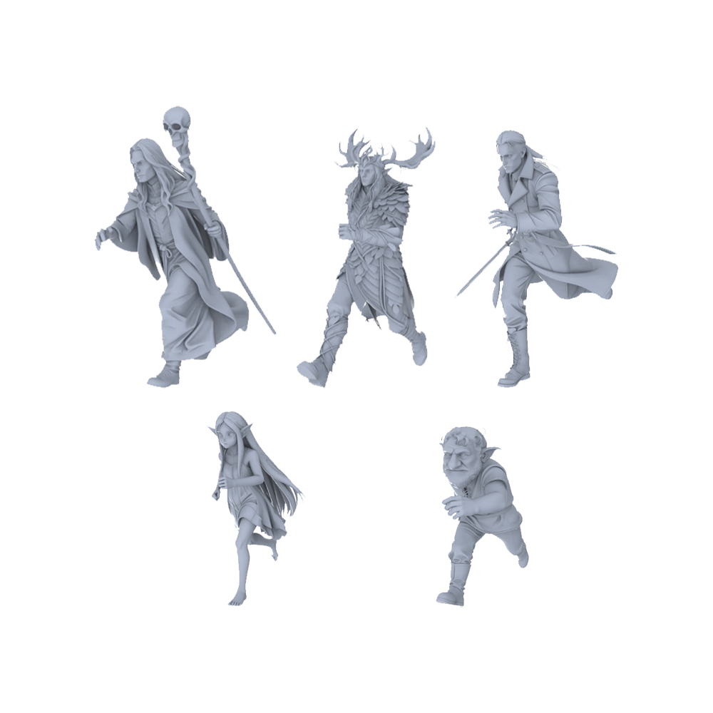 MRY-SFW LYGR095 Medieval magic character running pose war flag resin white model miniature soldier scene character figure hand painted