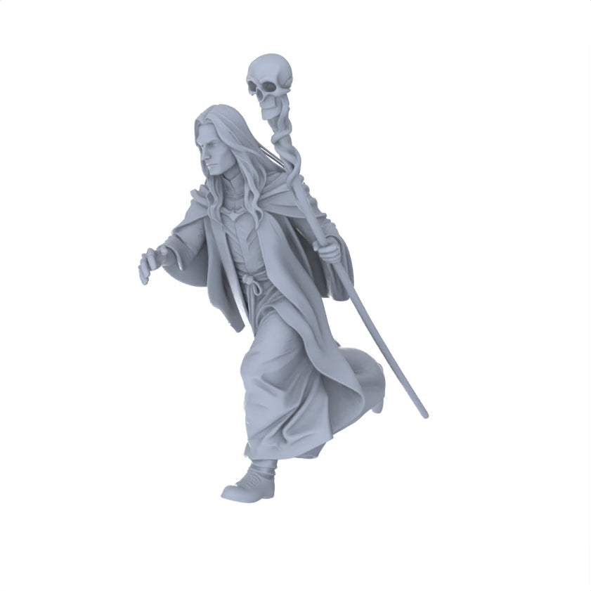 MRY-SFW LYGR095 Medieval magic character running pose war flag resin white model miniature soldier scene character figure hand painted
