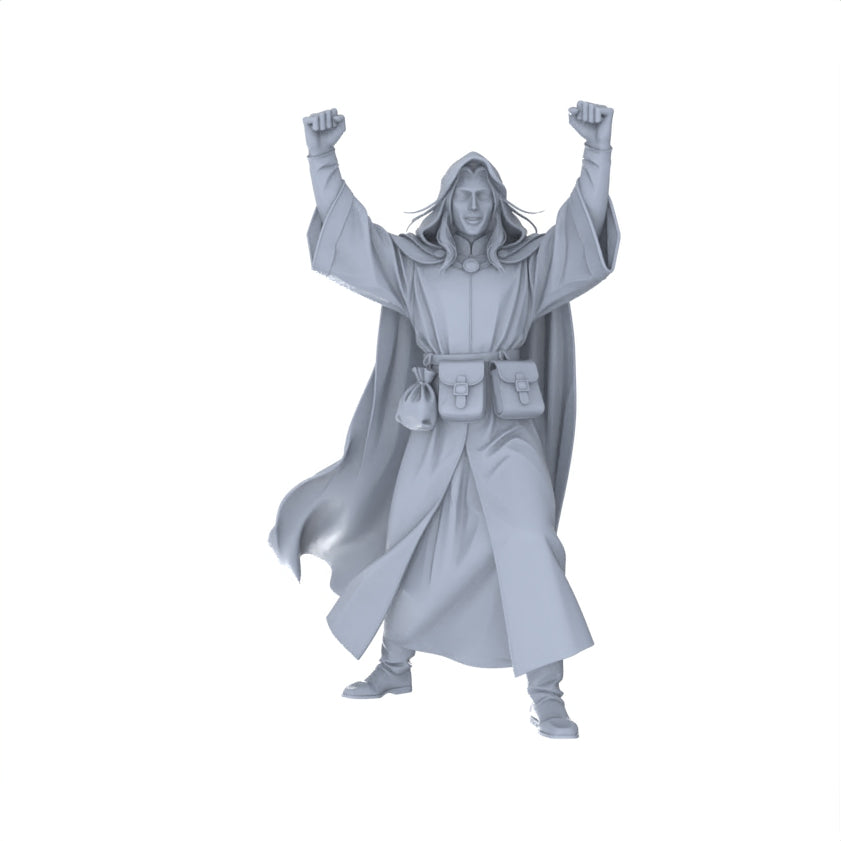 MRY-SFW LYGR085 medieval priest demon mage elf vampire celebration movement magic theme war chess resin white model fantasy theme theme war chess miniature soldier scene character figure hand painted