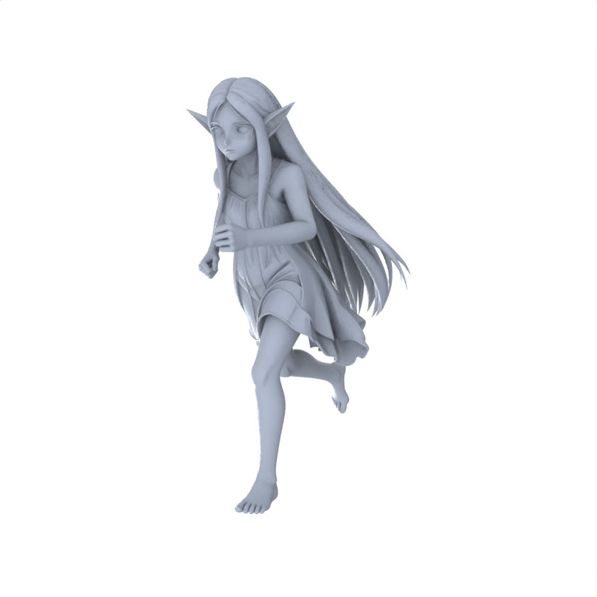 MRY-SFW LYGR095 Medieval magic character running pose war flag resin white model miniature soldier scene character figure hand painted