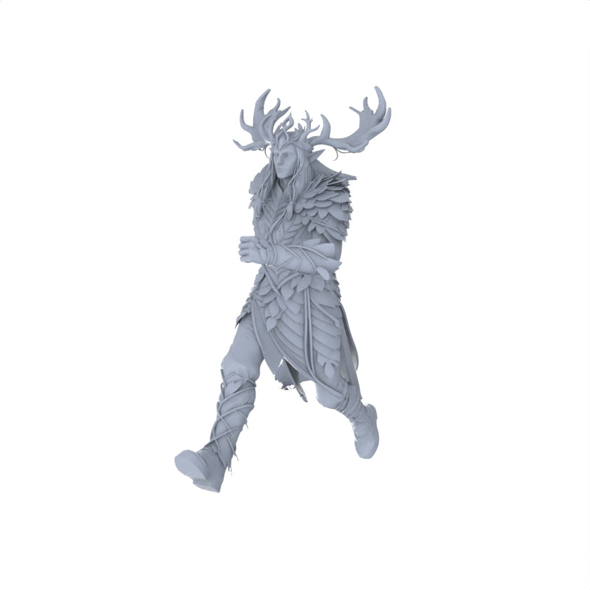 MRY-SFW LYGR095 Medieval magic character running pose war flag resin white model miniature soldier scene character figure hand painted