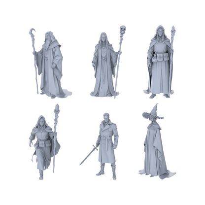 MRY-SFW LYGR086 medieval priest demon mage elf vampire standing pose magic theme war chess resin white model fantasy theme theme war chess miniature soldier scene character figure hand painted