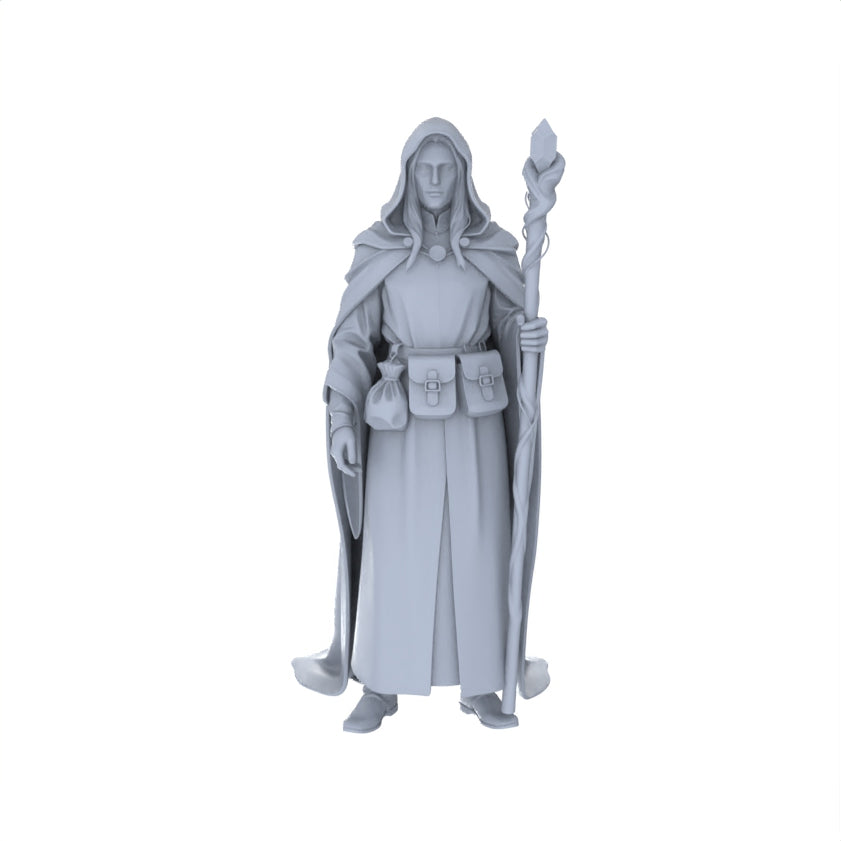 MRY-SFW LYGR086 medieval priest demon mage elf vampire standing pose magic theme war chess resin white model fantasy theme theme war chess miniature soldier scene character figure hand painted