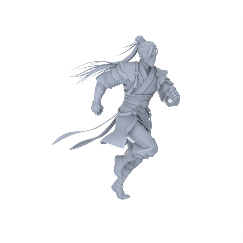MRY-SFW LYGR088 Chinese style character running pose resin white model miniature soldier scene character figure hand painted
