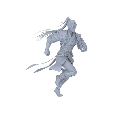 MRY-SFW LYGR088 Chinese style character running pose resin white model miniature soldier scene character figure hand painted