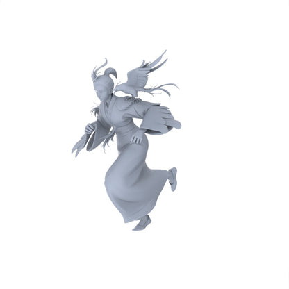 MRY-SFW LYGR088 Chinese style character running pose resin white model miniature soldier scene character figure hand painted