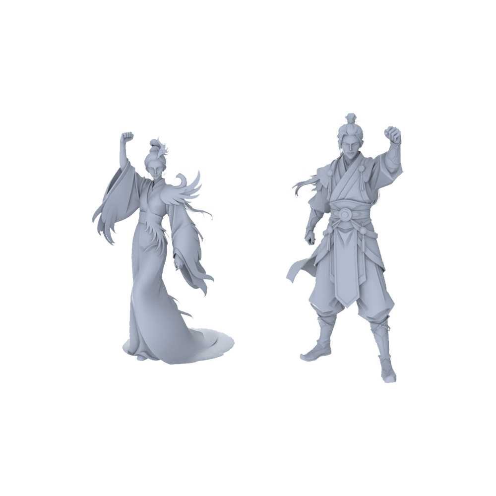 MRY-SFW LYGR089 Chinese style character celebration pose resin white model miniature soldier scene character figure hand painted