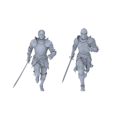 MRY-SFW LYGR091 Medieval knight running pose resin white model miniature soldier scene character figure hand painted