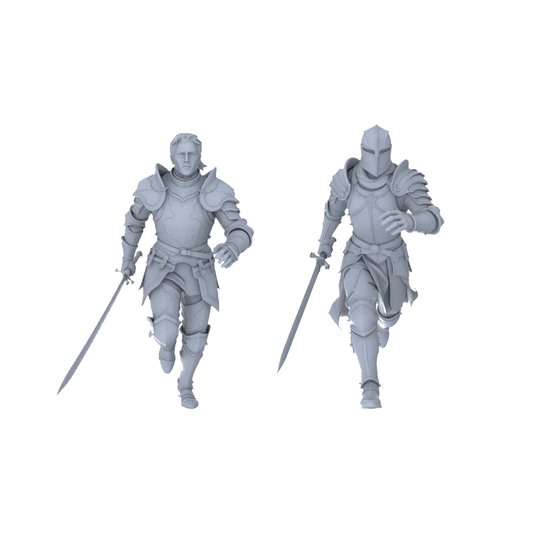MRY-SFW LYGR091 Medieval knight running pose resin white model miniature soldier scene character figure hand painted