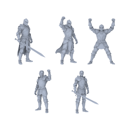 MRY-SFW LYGR092 Medieval knight celebration pose resin white model miniature soldier scene character figure hand painted