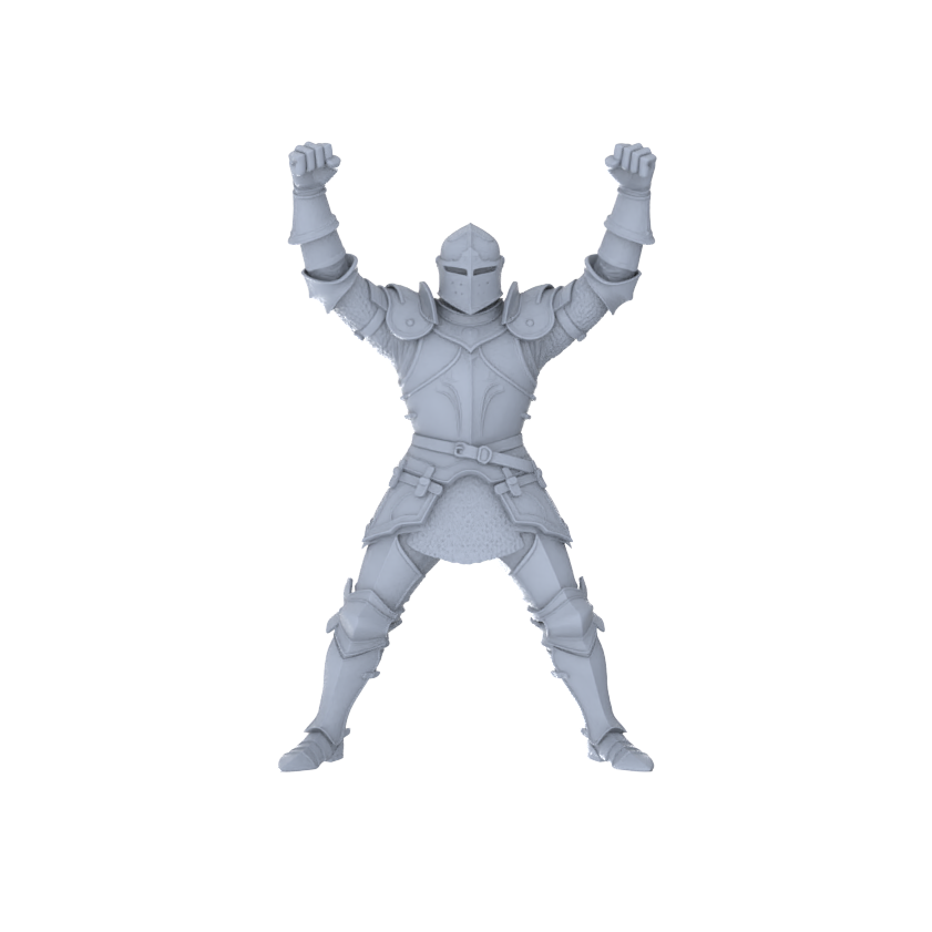 MRY-SFW LYGR092 Medieval knight celebration pose resin white model miniature soldier scene character figure hand painted