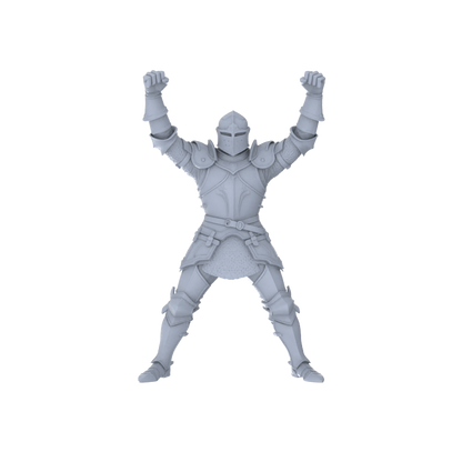 MRY-SFW LYGR092 Medieval knight celebration pose resin white model miniature soldier scene character figure hand painted