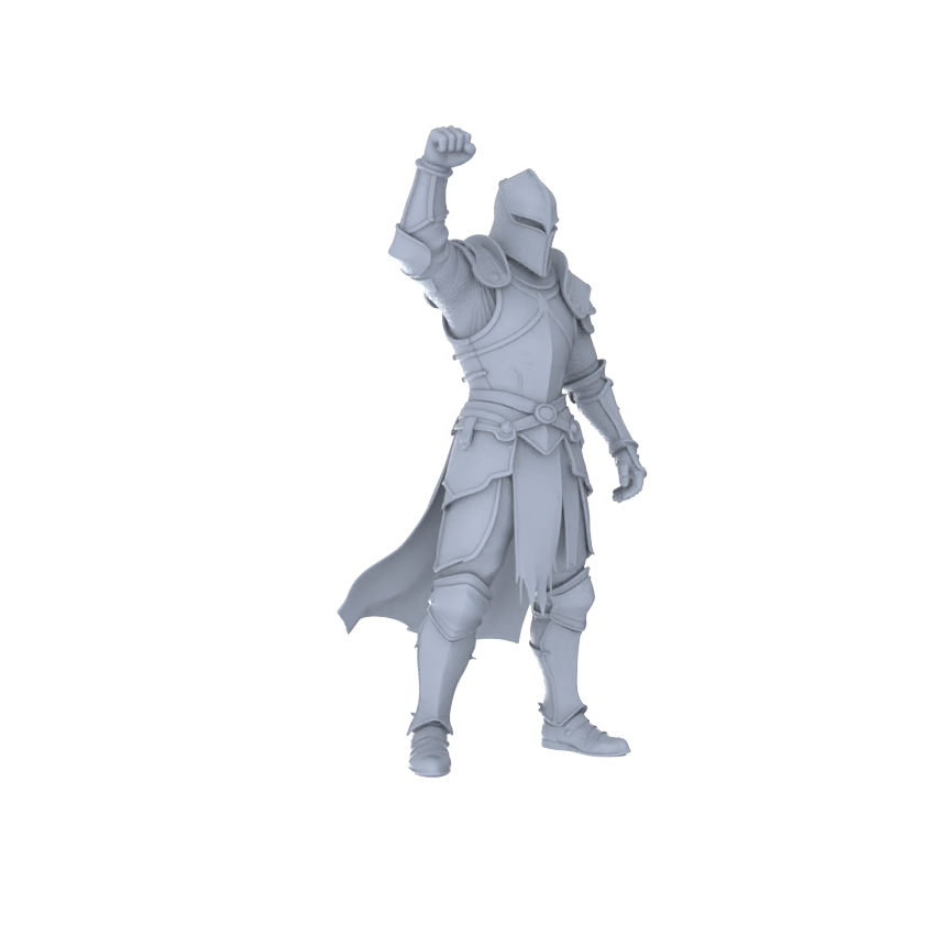 MRY-SFW LYGR092 Medieval knight celebration pose resin white model miniature soldier scene character figure hand painted