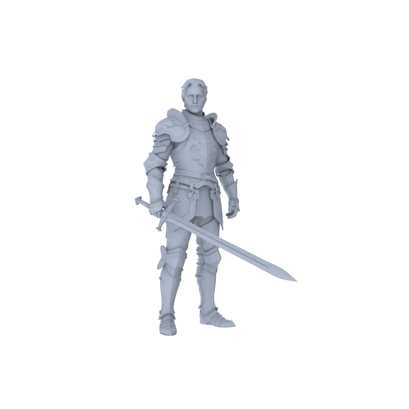 MRY-SFW LYGR092 Medieval knight celebration pose resin white model miniature soldier scene character figure hand painted