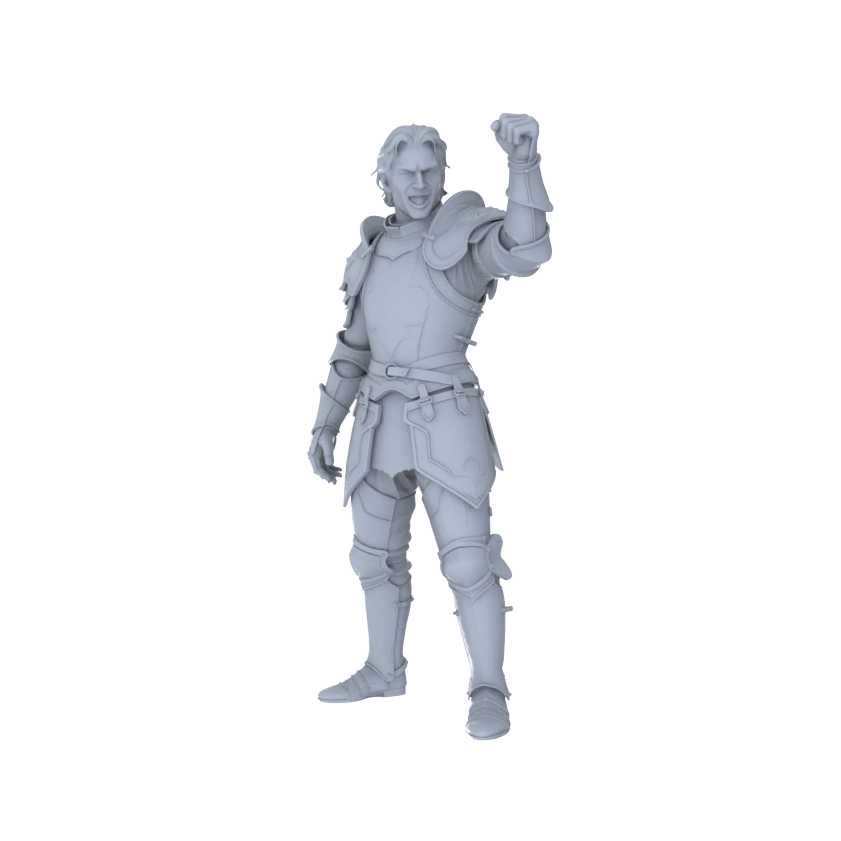 MRY-SFW LYGR092 Medieval knight celebration pose resin white model miniature soldier scene character figure hand painted