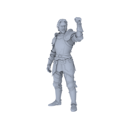 MRY-SFW LYGR092 Medieval knight celebration pose resin white model miniature soldier scene character figure hand painted