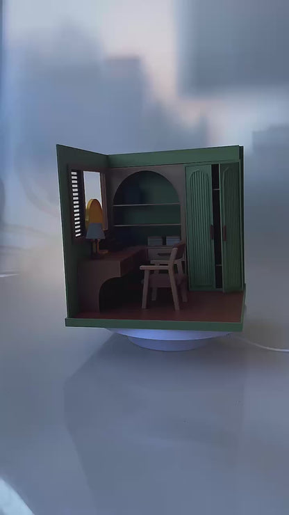 RHF1017 Dressing Room 3D Printed Miniature Model: Dollhouse Vanity Wardrobe Suitable for Miniature House Bedroom Toys