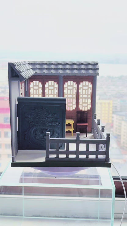 RHF121005 1/12 Chinese Courtyard Framework 3D Printing DIY Miniature Scenes 1:12 scale dollhouse miniature classical architecture
