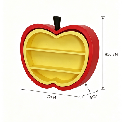RHF0617 Apple-shaped wall-mounted figure display rack, wall-mounted blind box storage cabinet, cute trendy toy doll display shelf