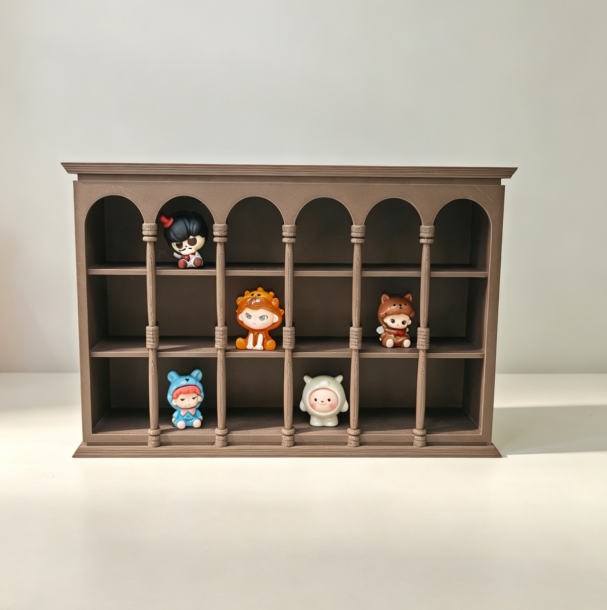RHF0623 Retro Roman Arch Figurine Display Cabinet, Desktop Blind Box Storage Rack, Trendy Toy Doll Display Shelf