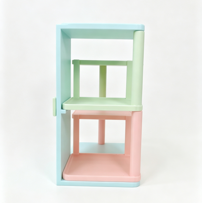 RHF0635 Macaron Multi-Tier Blind Box Display Stand, Desktop Staircase Figure Organizer, Pop Mart Doll Display Shelf