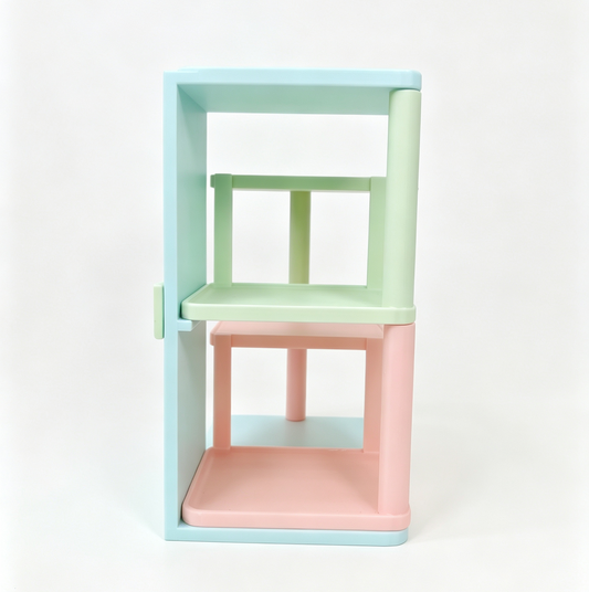 RHF0635 Macaron Multi-Tier Blind Box Display Stand, Desktop Staircase Figure Organizer, Pop Mart Doll Display Shelf