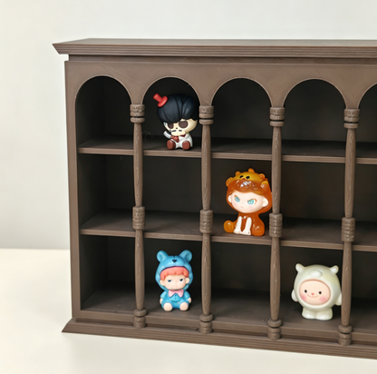 RHF0623 Retro Roman Arch Figurine Display Cabinet, Desktop Blind Box Storage Rack, Trendy Toy Doll Display Shelf