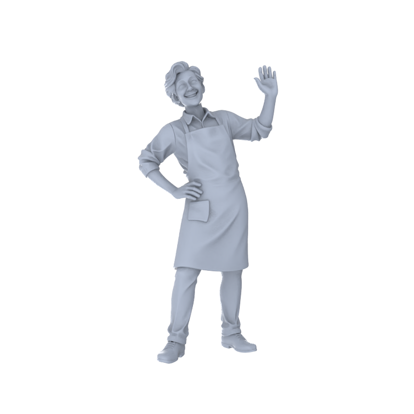 Yao's Studio LYTR196  Unpainted Miniature 4-Piece Set - Vendor & Clerk Scene Models for Detailed Diorama Building Miniatures Diorama Resin Figures