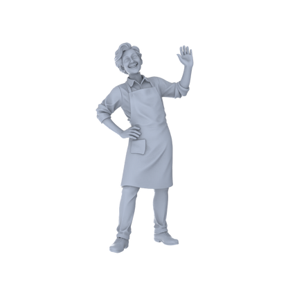 Yao's Studio LYTR196  Unpainted Miniature 4-Piece Set - Vendor & Clerk Scene Models for Detailed Diorama Building Miniatures Diorama Resin Figures