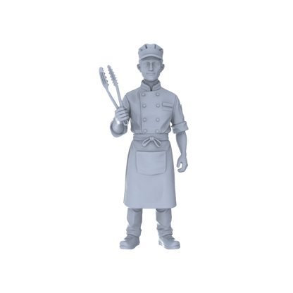 Yao's Studio LYTR196  Unpainted Miniature 4-Piece Set - Vendor & Clerk Scene Models for Detailed Diorama Building Miniatures Diorama Resin Figures
