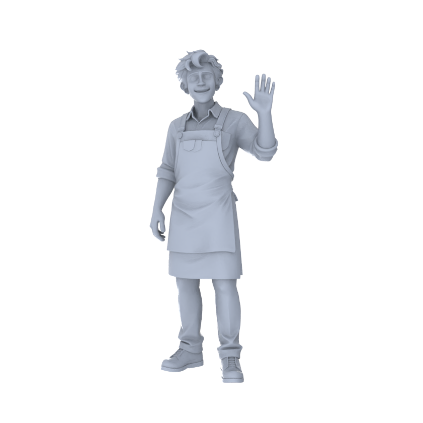 Yao's Studio LYTR197  Unpainted Miniature 6-Piece Set - Service Personnel Figures to Build Immersive Street Scenes Miniatures Diorama Resin Figures