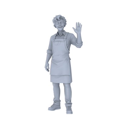 Yao's Studio LYTR197  Unpainted Miniature 6-Piece Set - Service Personnel Figures to Build Immersive Street Scenes Miniatures Diorama Resin Figures