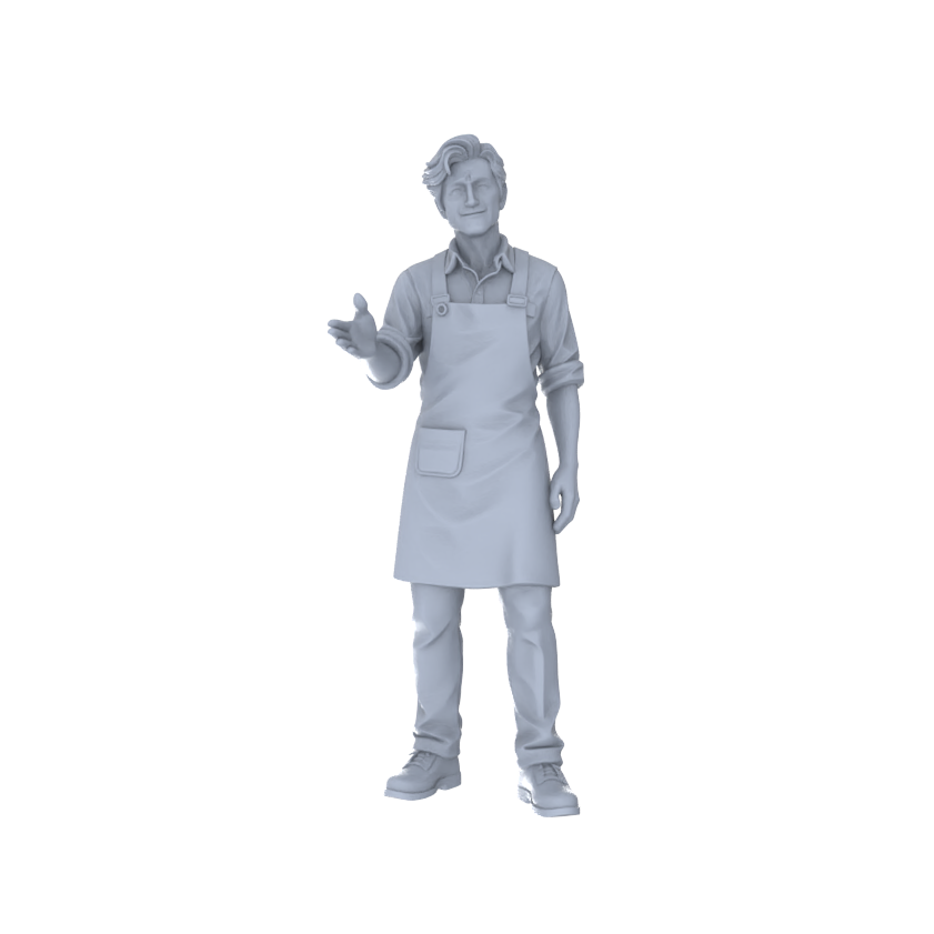 Yao's Studio LYTR197  Unpainted Miniature 6-Piece Set - Service Personnel Figures to Build Immersive Street Scenes Miniatures Diorama Resin Figures
